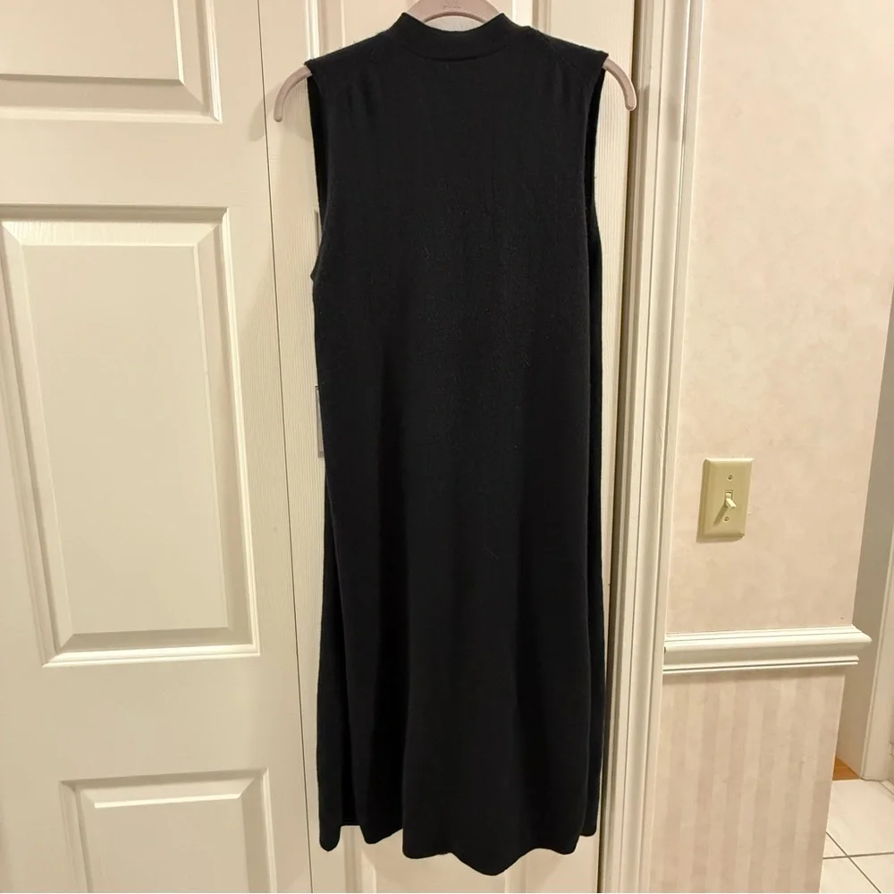 Christopher Fischer Aimee 100% Cashmere Duster Sleeveless Cardigan XS NWT Black